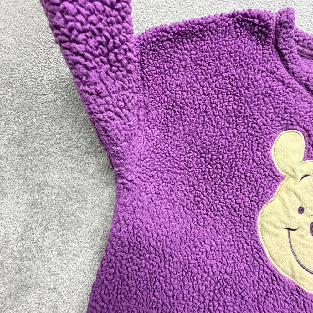 Disney‎ Pajama Top Unisex Kids L Purple Fleece Faux Fur Winnie The Pooh